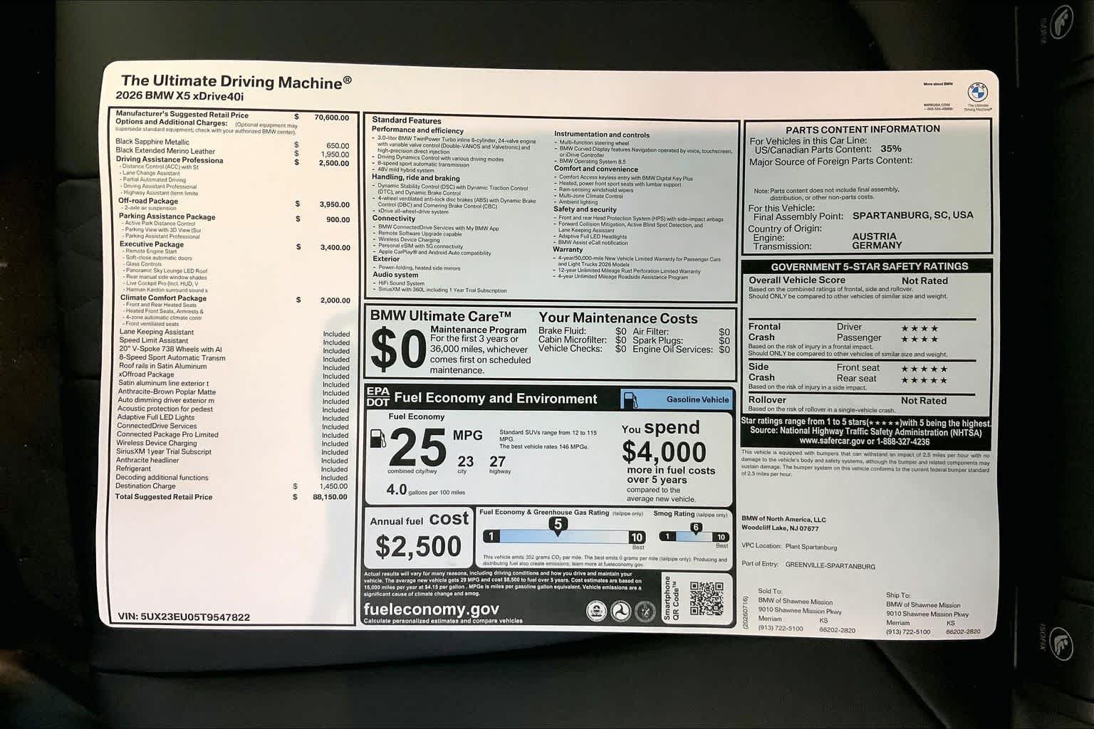 New 2026 Black Sapphire Metallic BMW xDrive40i image 22