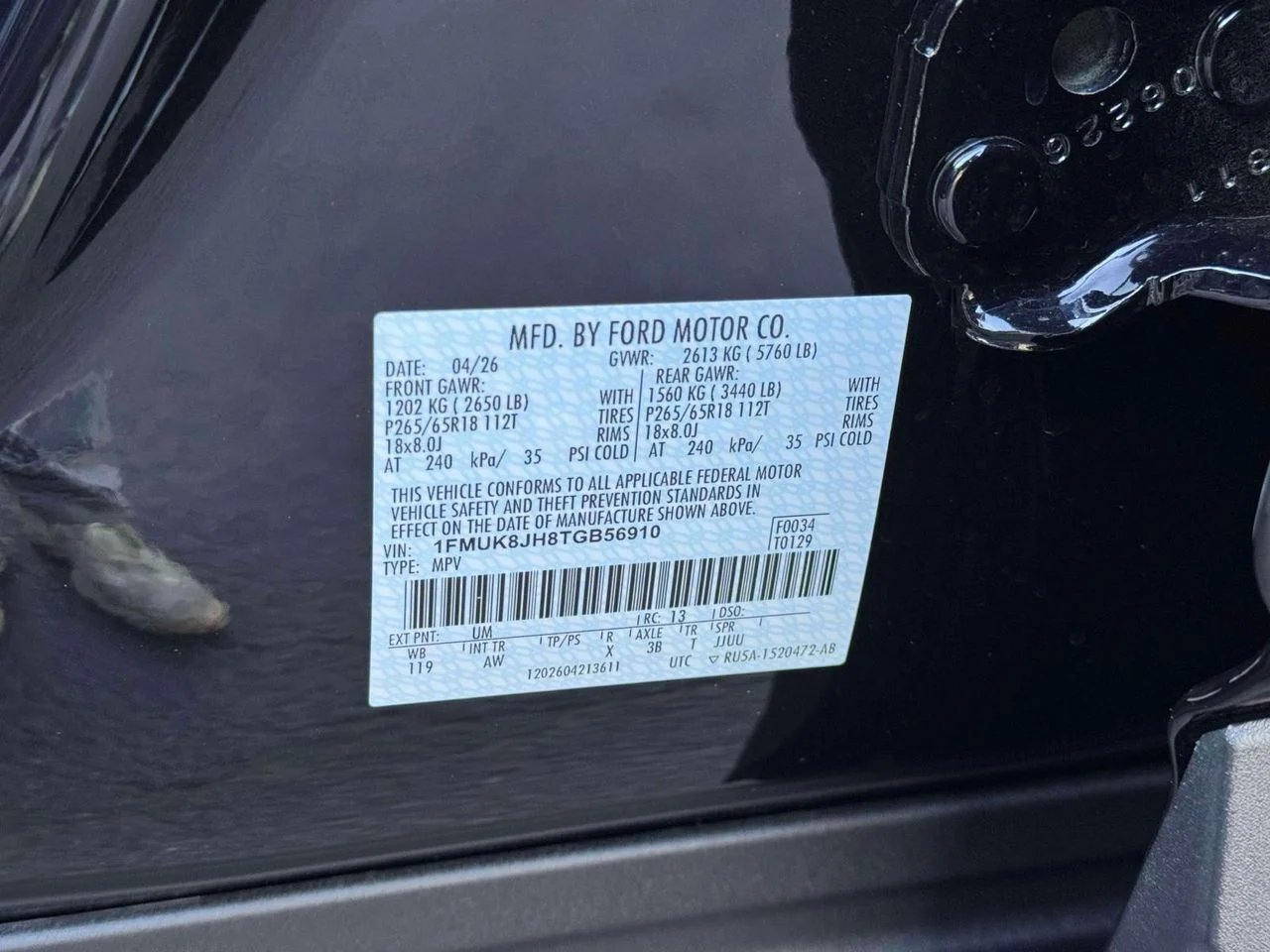 Used 2026 AGATE BLACK METALLIC Ford Tremor image 32