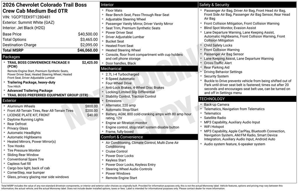 New 2026 Summit White Chevrolet Trail Boss image 6