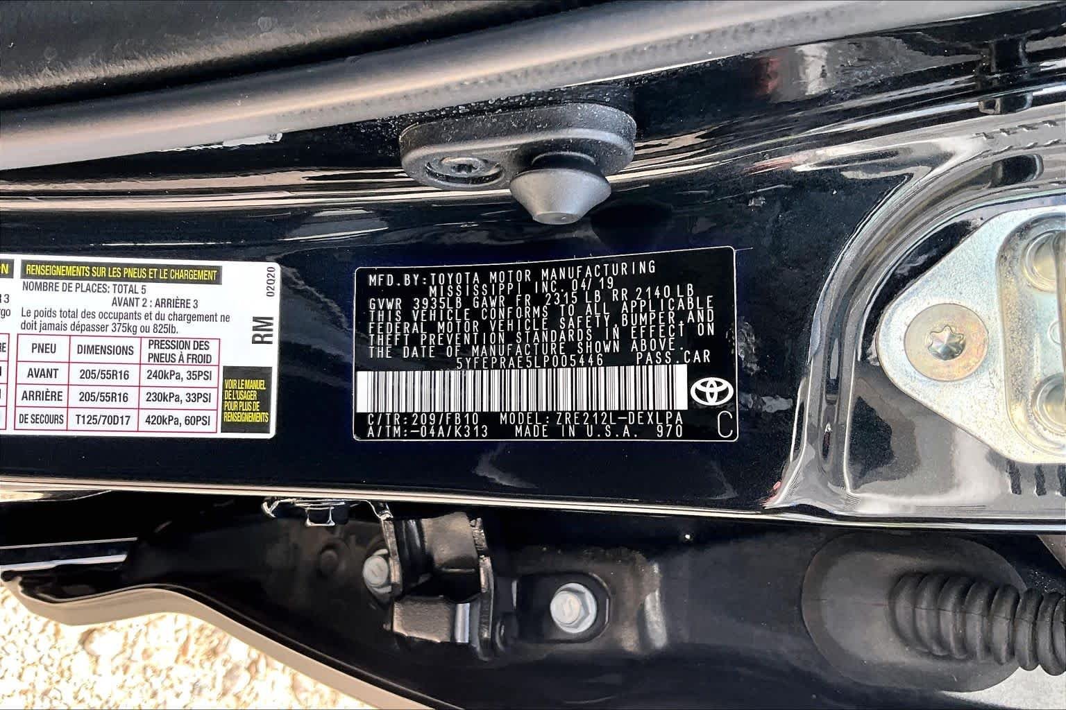Used 2020 Black Sand Pearl Toyota LE image 36