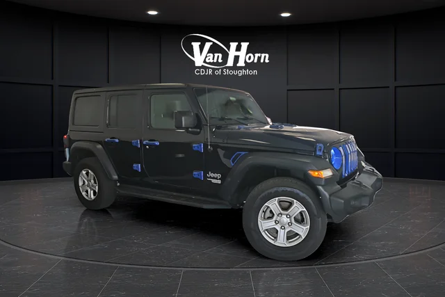 Used 2020 Black Clearcoat Jeep Unlimited Sport S image 1