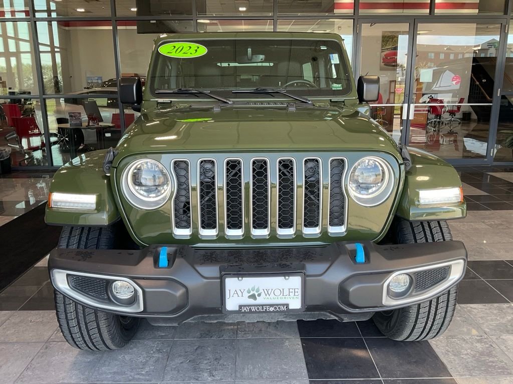Used 2023 Jeep Wrangler 4xe Sahara 4XE with VIN 1C4JJXP62PW604614 for sale in Kansas City