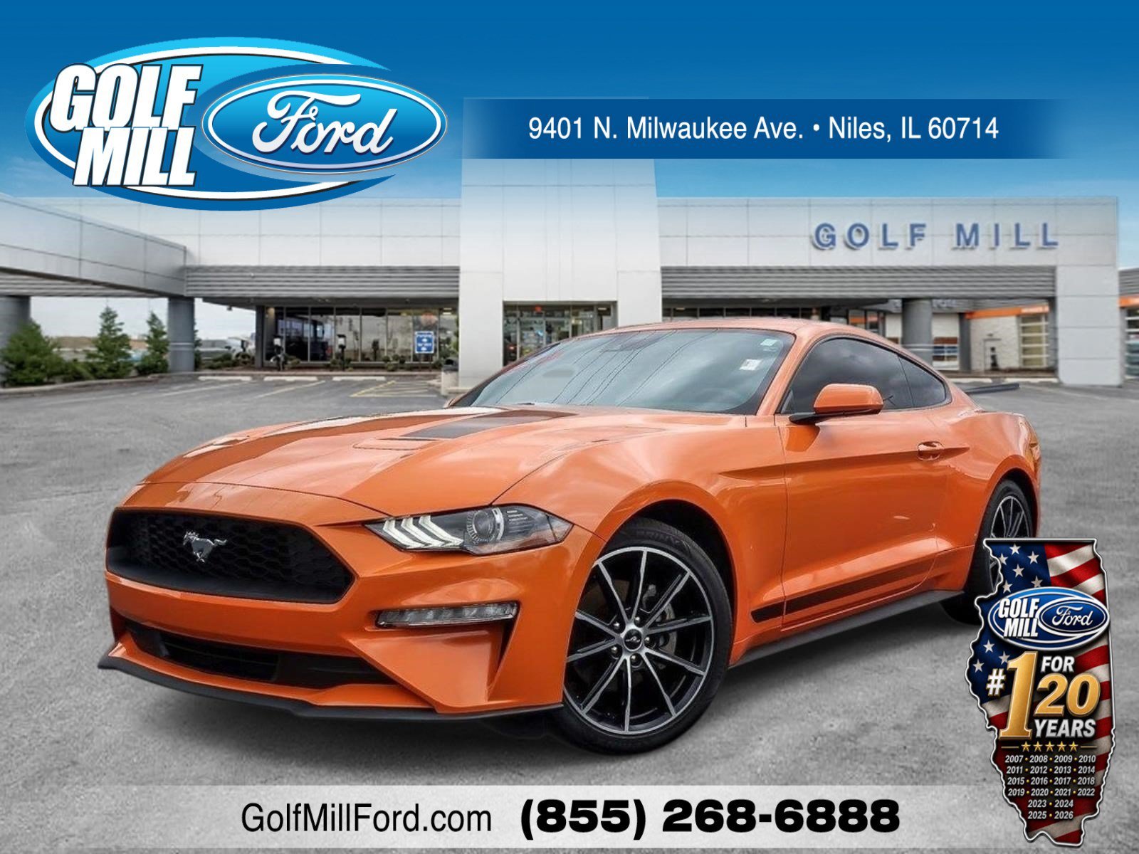 Used 2021 Orange Ford EcoBoost image 1