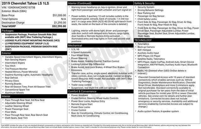 Used 2019 Black Chevrolet LS image 1