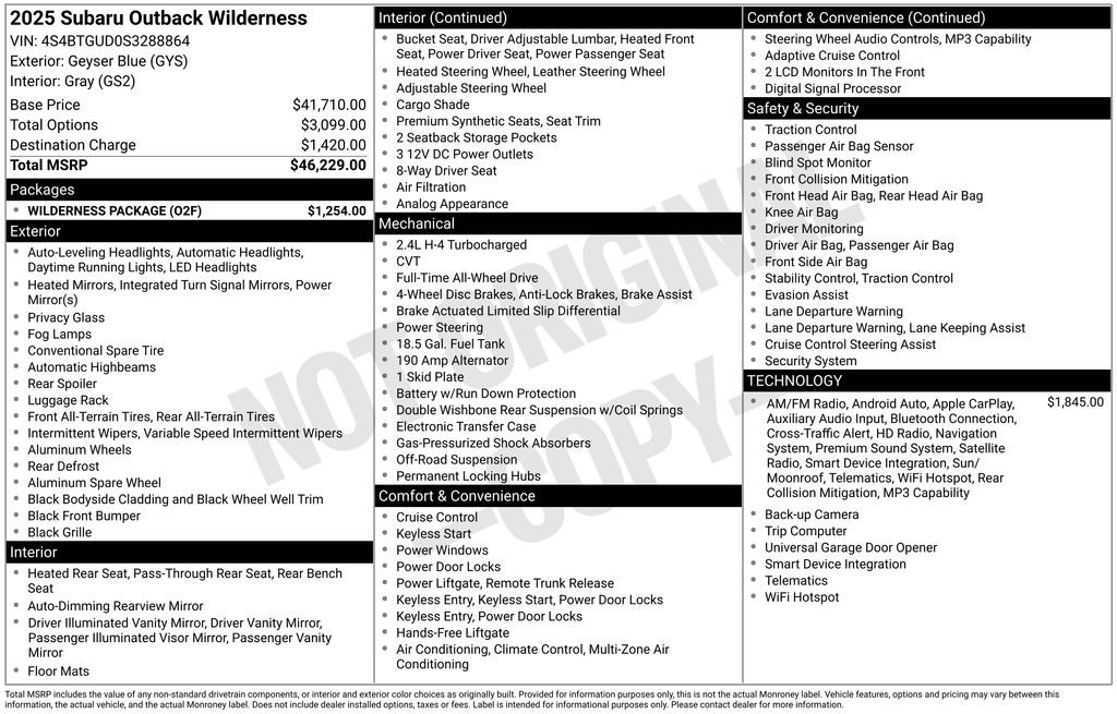 Used 2025 Blue Subaru Wilderness image 2