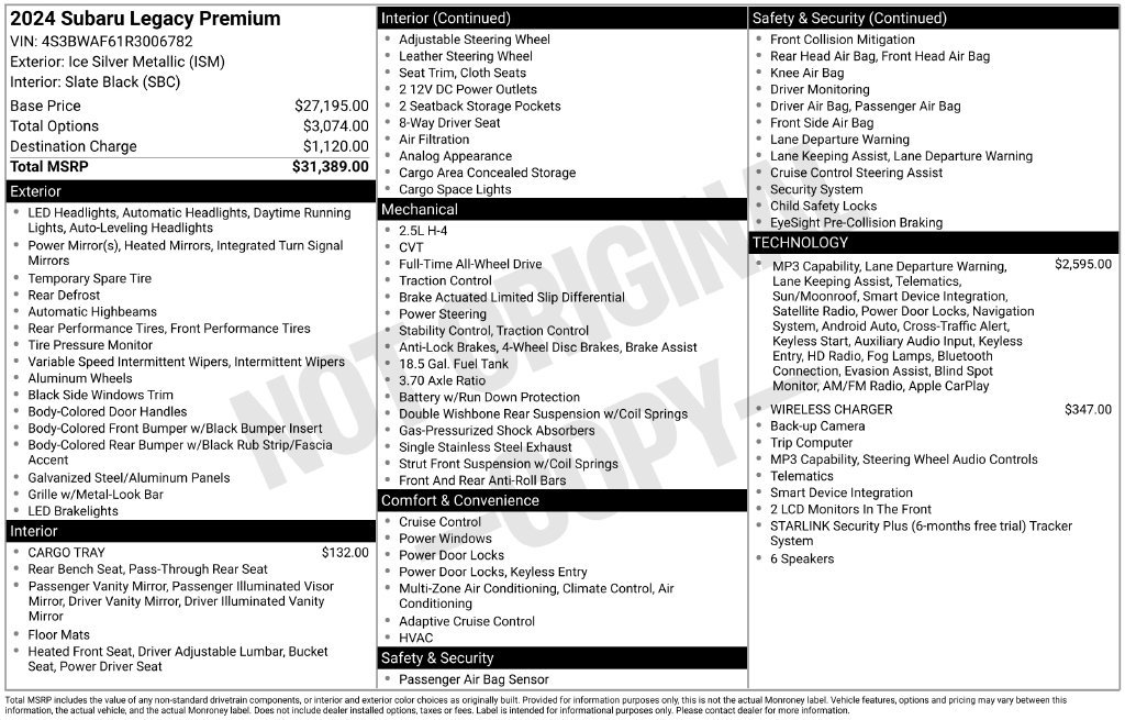 Used 2024 Ice Silver Metallic Subaru Premium image 4