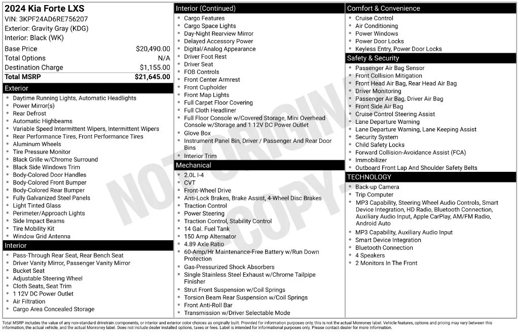 Used 2024 Gray Kia LXS image 2