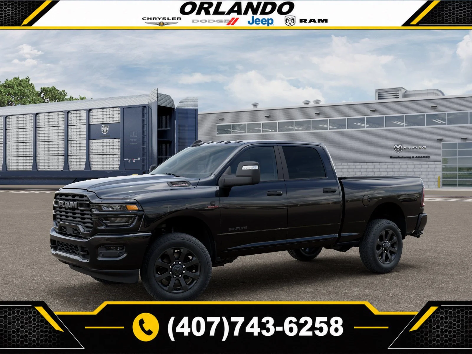 New 2026 Diamond Black Crystal Pearlcoat Ram Big Horn image 1
