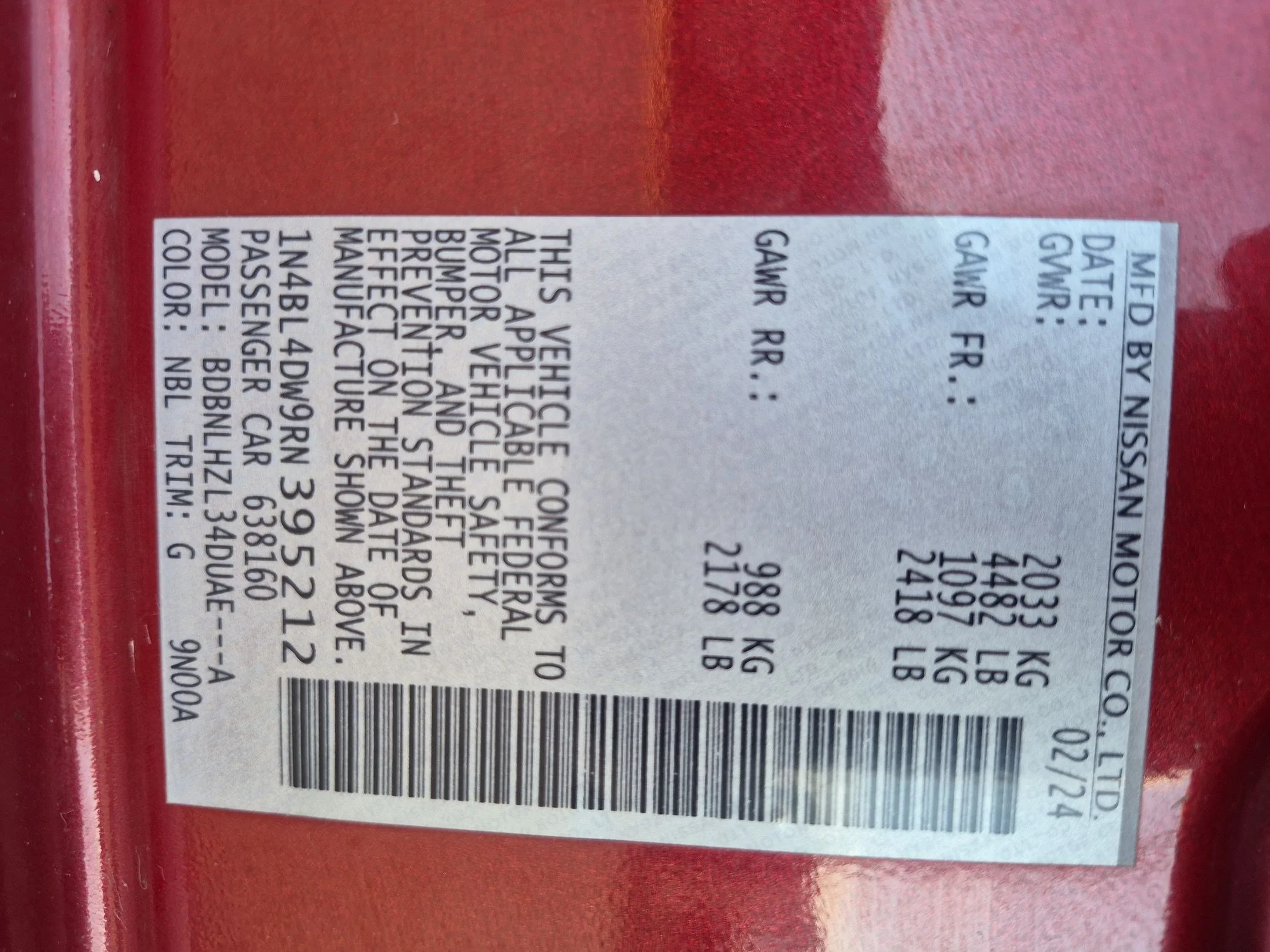 Used 2024 Scarlet Ember Nissan 2.5 SV image 32