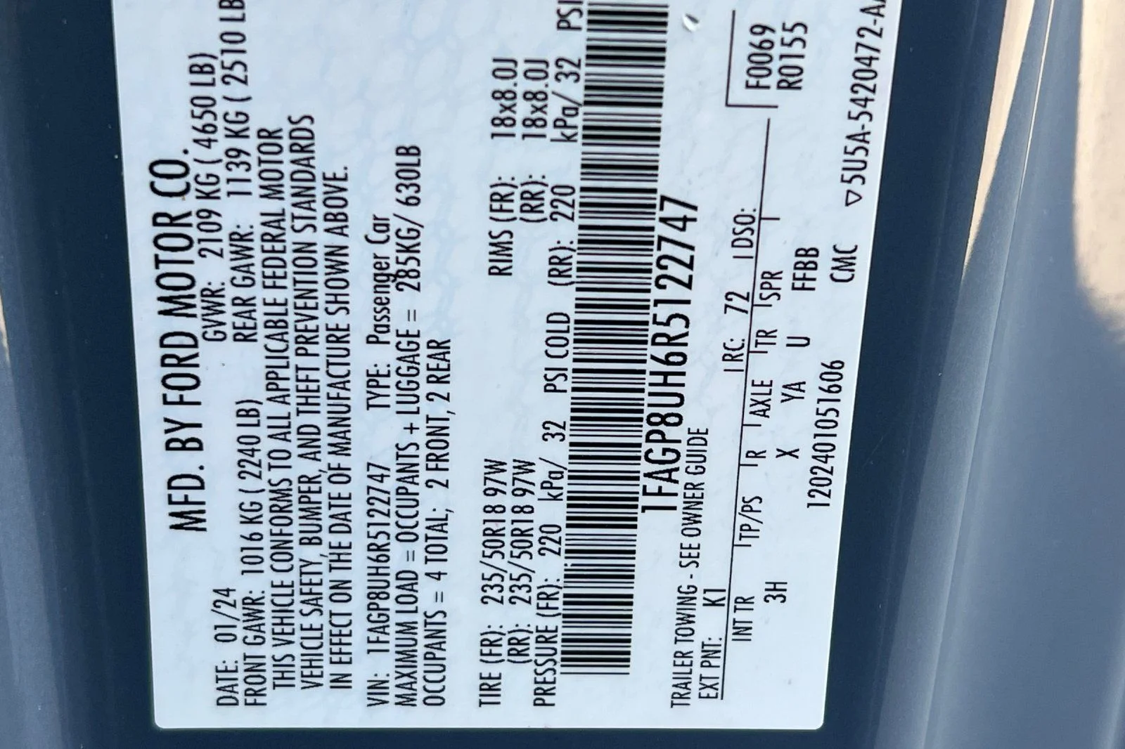 Used 2024 Blue Ford EcoBoost Premium image 29