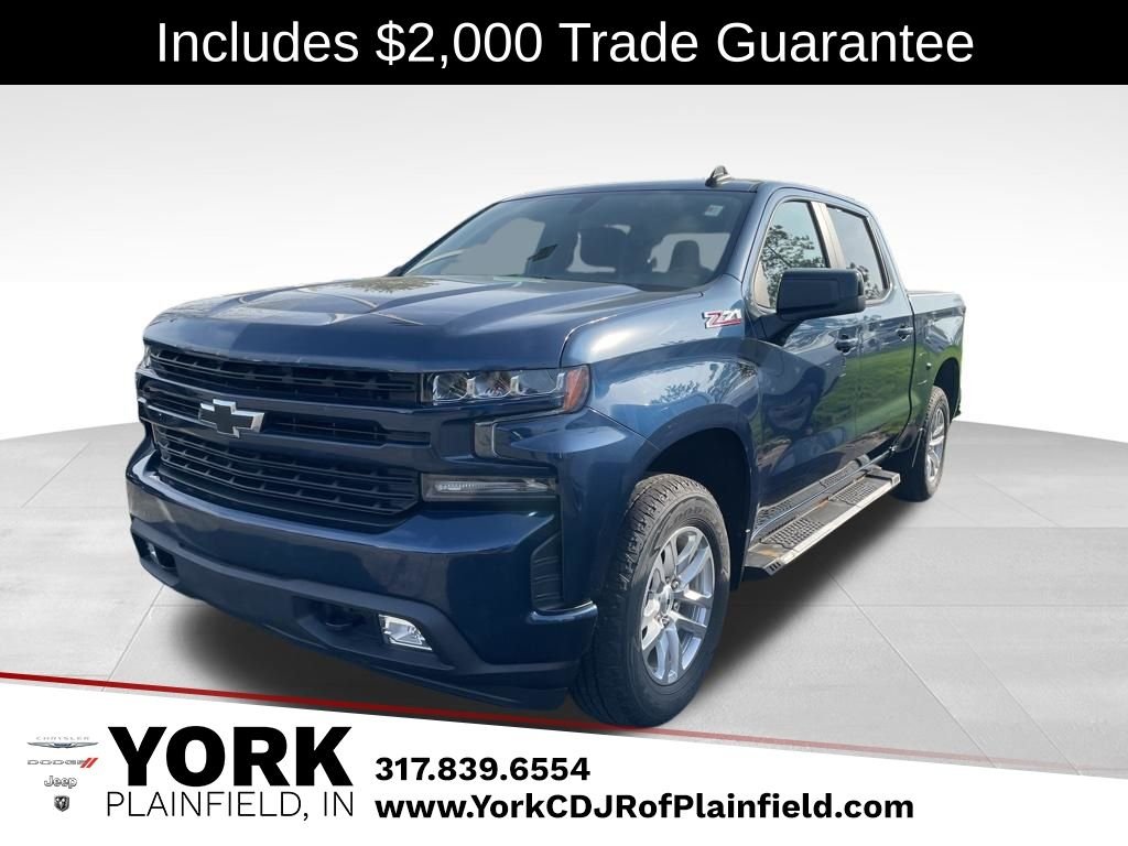 Blue 2021 Chevrolet Silverado 1500 RST Crew Cab 4WD Pickup Truck Four-Wheel Drive