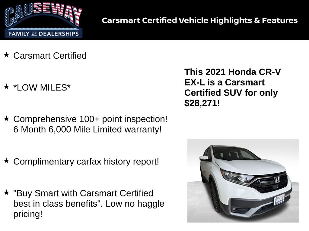 Used 2021 White Honda EX-L image 2
