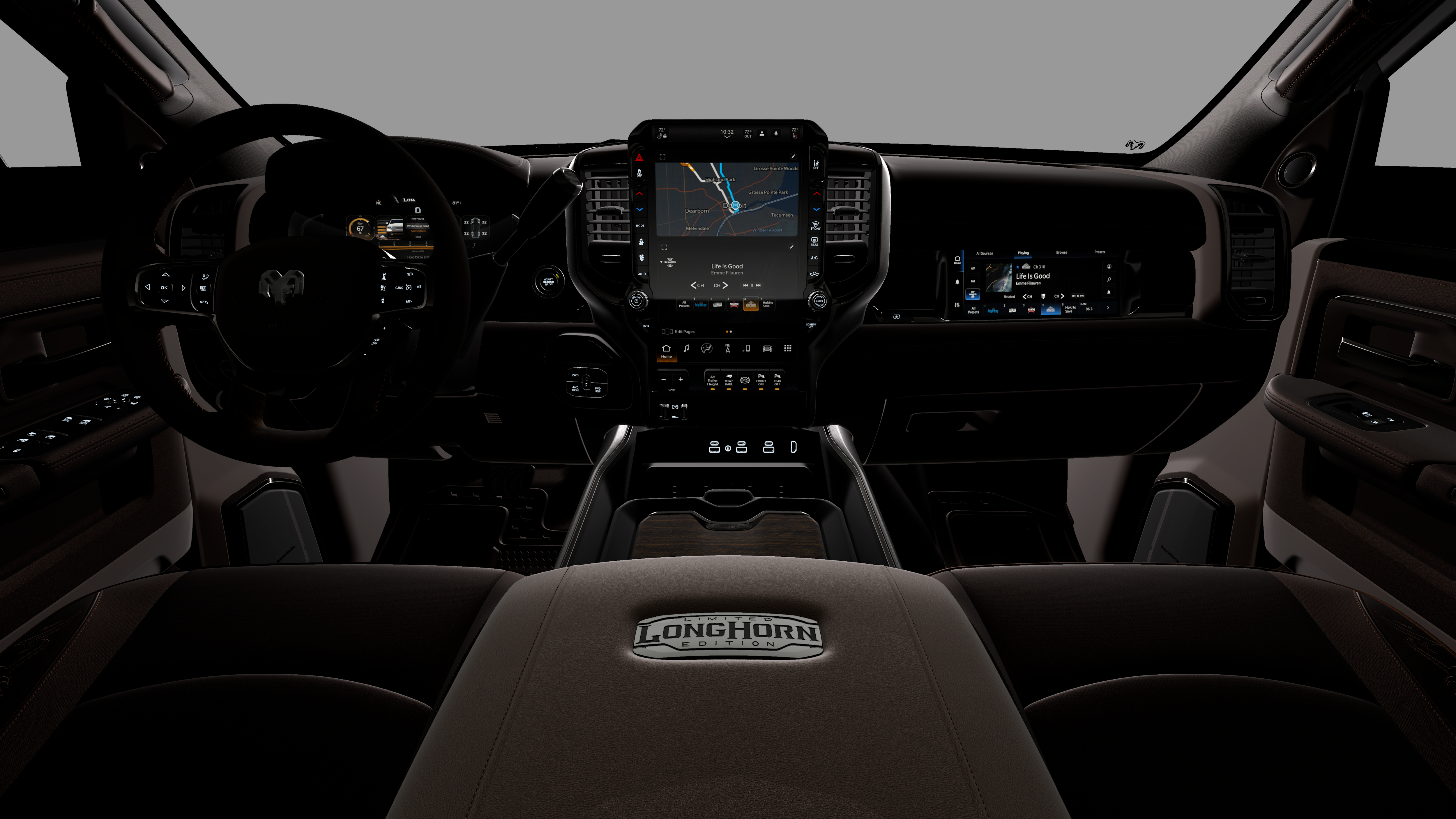 New 2026 Diamond Black Crystal Pearl-Coat Exterior Paint RAM Longhorn image 6