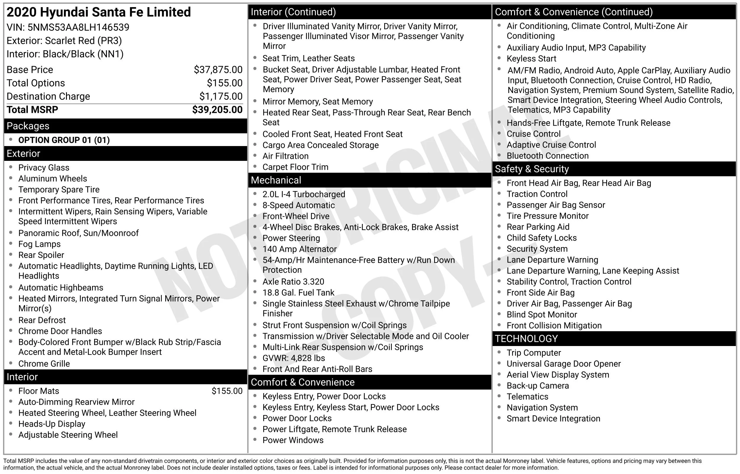 Used 2020 Scarlet Red Hyundai Limited image 43