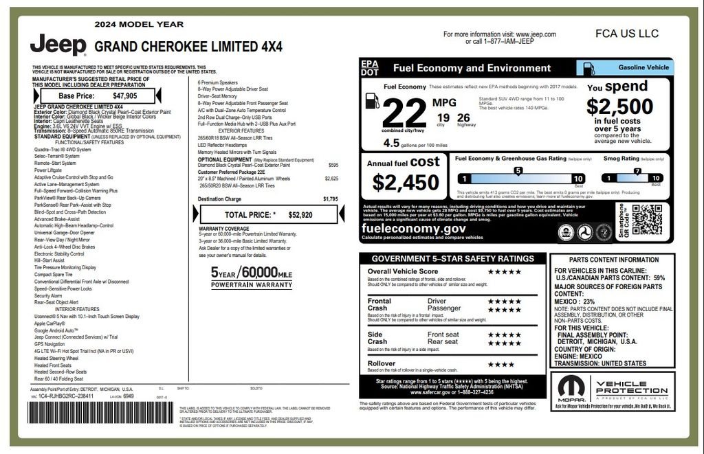 Certified Used 2024 Black Jeep Limited image 4