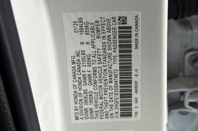 Certified Used 2025 Platinum White Pearl Honda  image 37