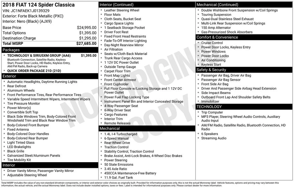 Used 2018 Black Metallic FIAT Classica image 10