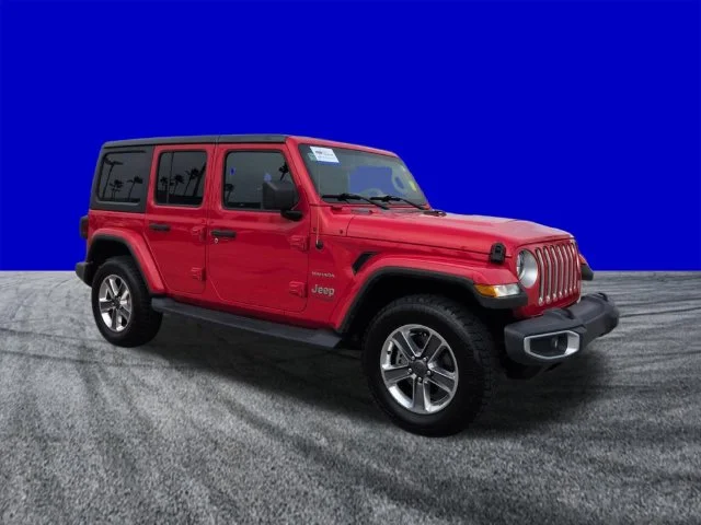 Certified Used 2020 Firecracker Red Clearcoat Jeep Unlimited Sahara image 2