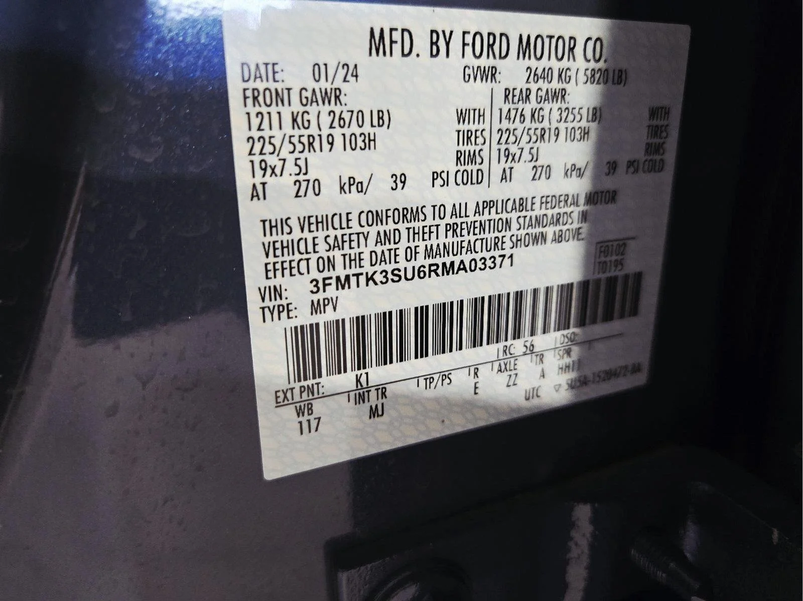 Used 2024 Vapor Blue Ford Premium image 69