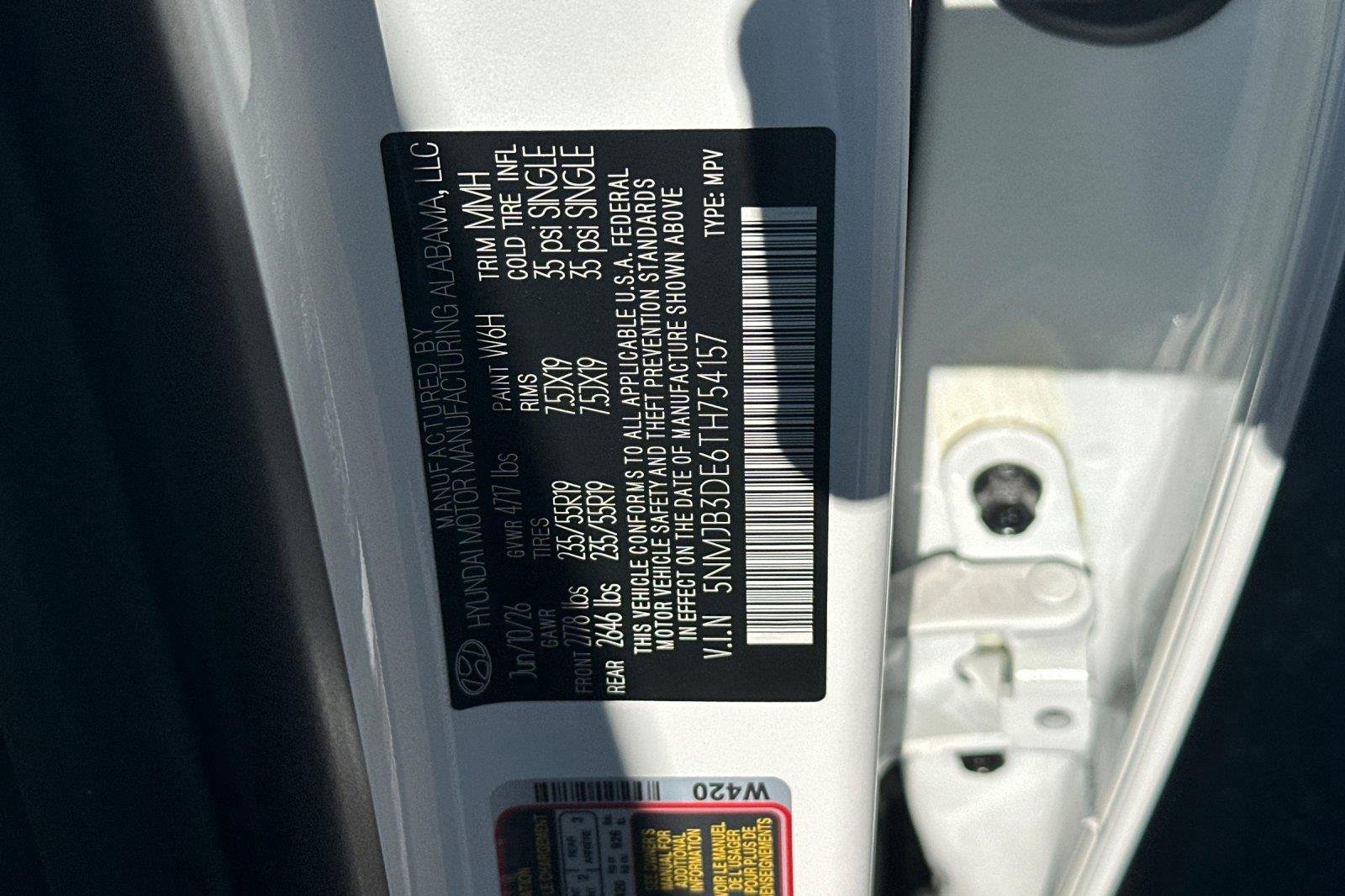 New 2026 Serenity White Pearl Hyundai SEL Plus image 28