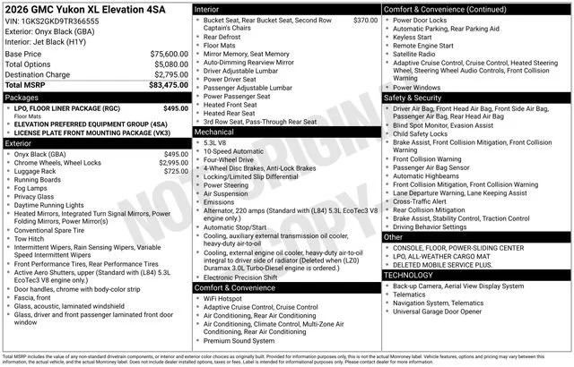 New 2026 Onyx Black GMC Elevation image 28