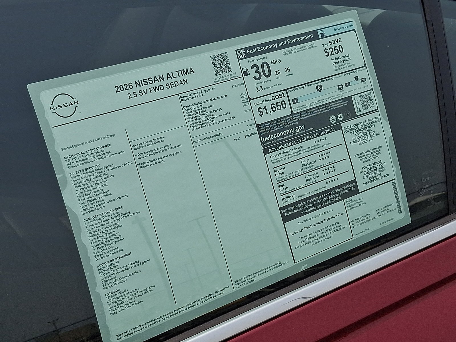 New 2026 Scarlet Ember Tintcoat Nissan SV image 11