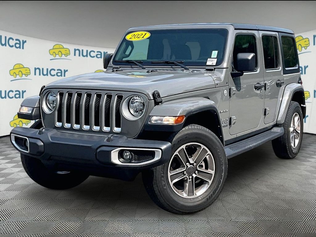 Used 2021 Sting-Gray Clearcoat Jeep Unlimited Sahara image 3
