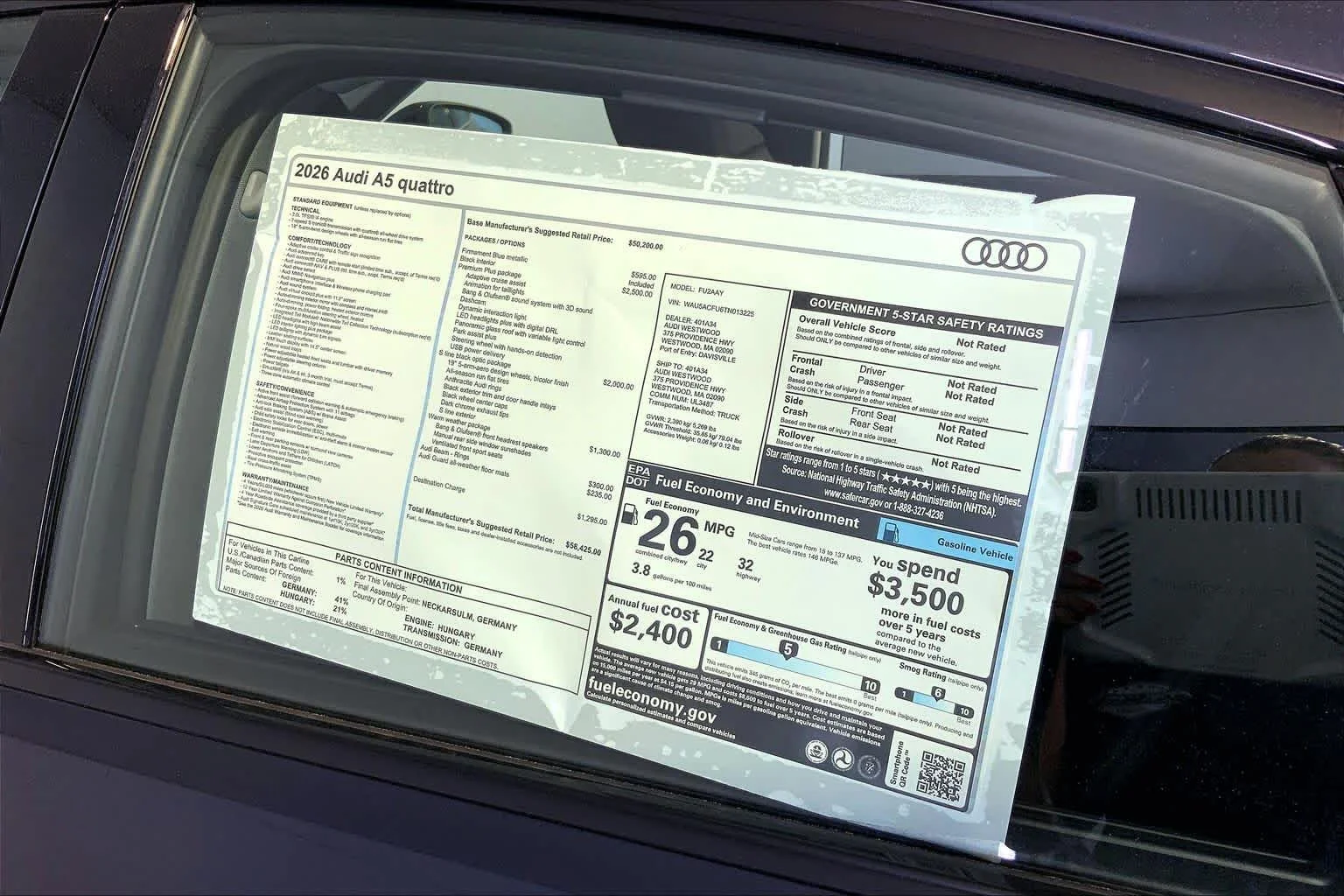 New 2026 Firmament Blue Audi Premium Plus image 19