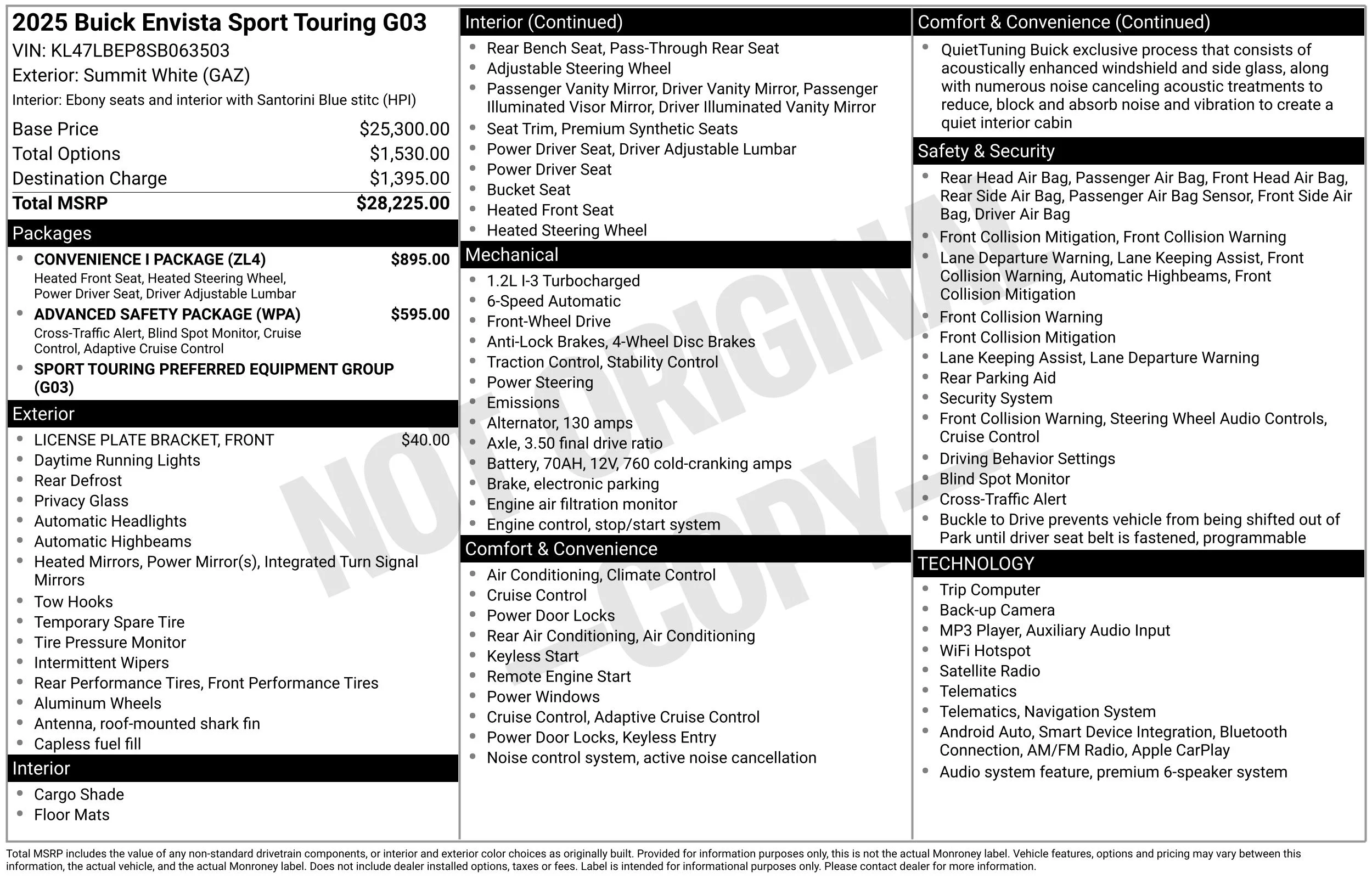Used 2025 Summit White Buick Sport Touring image 39