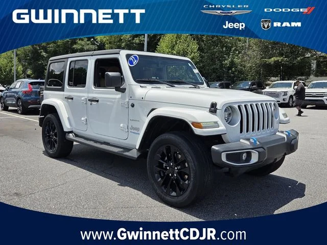 Used 2022 White Jeep Unlimited Sahara 4xe image 1