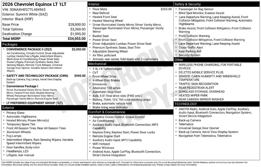 New 2026 Summit White Chevrolet LT image 4