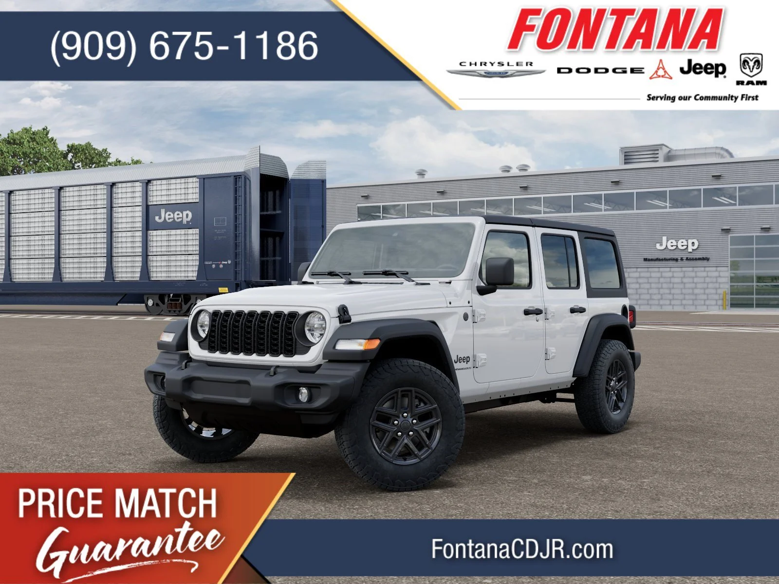 New 2026 Bright White Clear-Coat Exterior Paint Jeep Sport S image 1