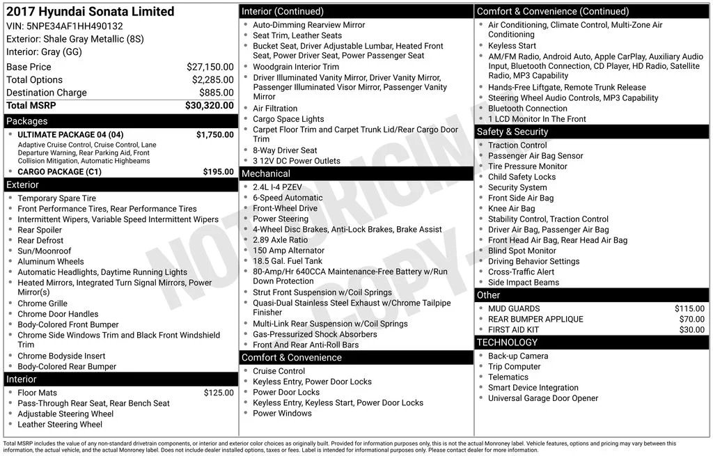 Used 2017 Gray Hyundai Limited image 3