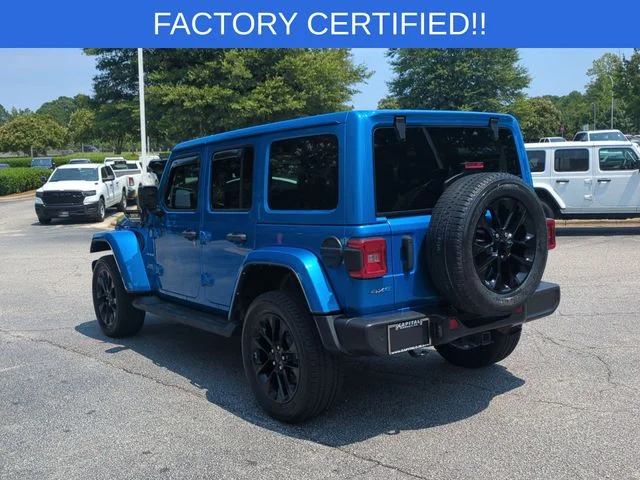Used 2021 Blue Jeep Unlimited Sahara 4xe image 3