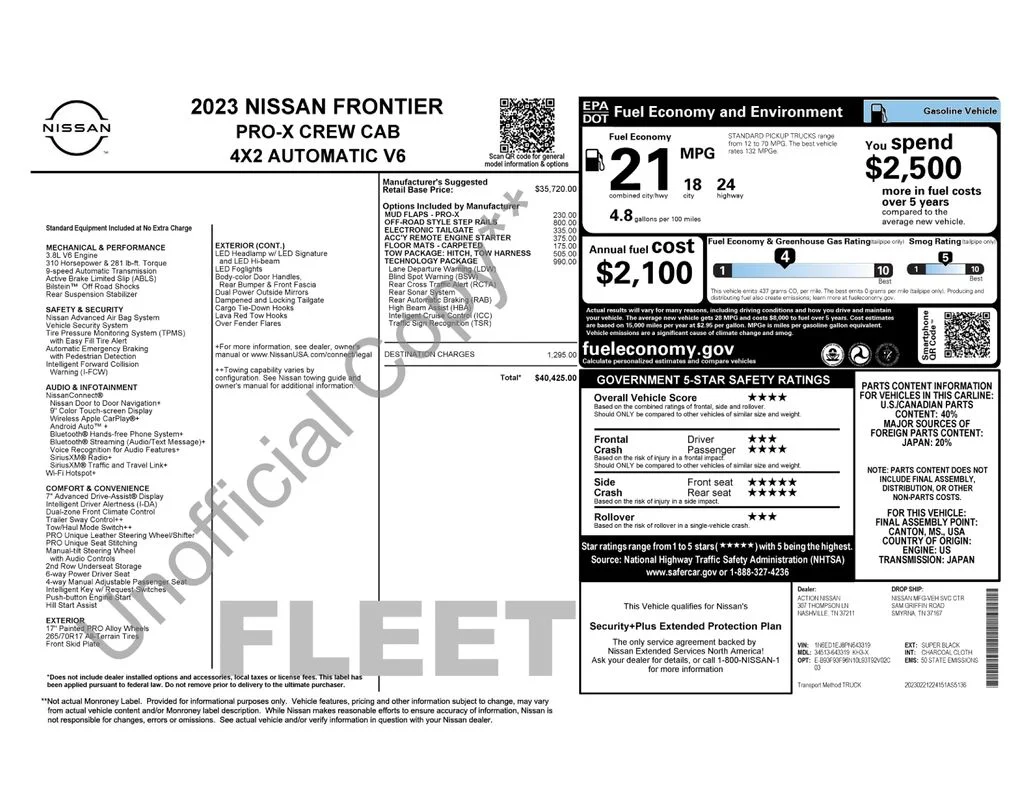 Used 2023 Black Nissan PRO-X image 5