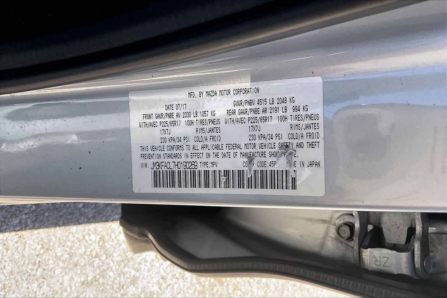 Used 2017 Sonic Silver Metallic Mazda Touring image 34