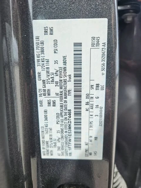 Used 2021 Gray Ford Lariat image 30
