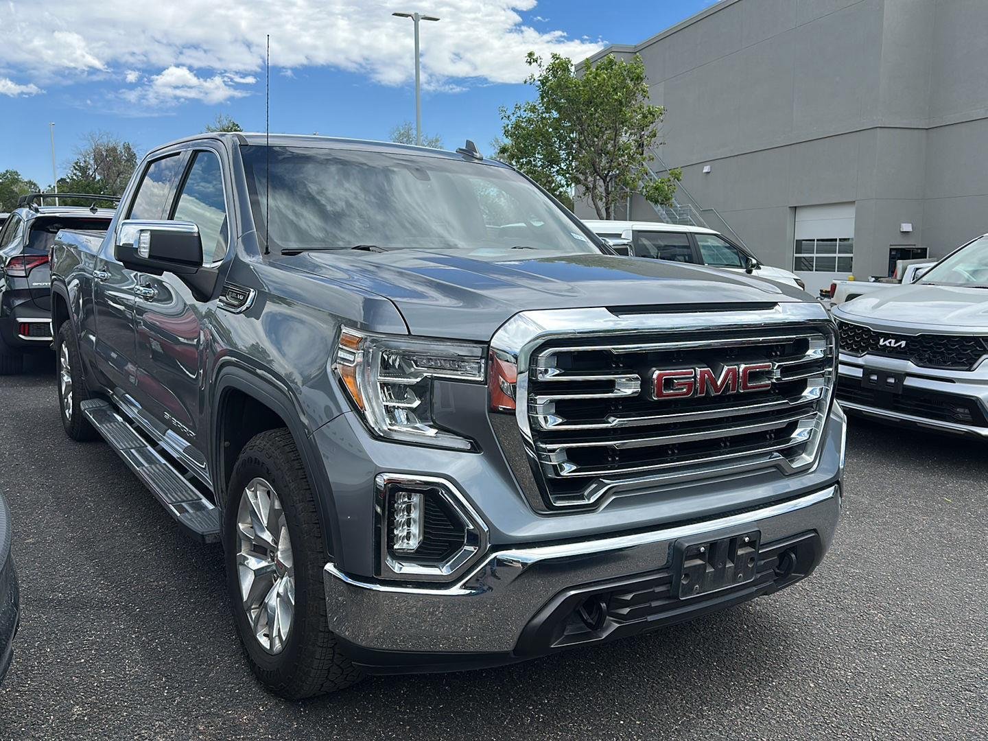 Used 2021 Satin Steel Metallic GMC SLT image 2