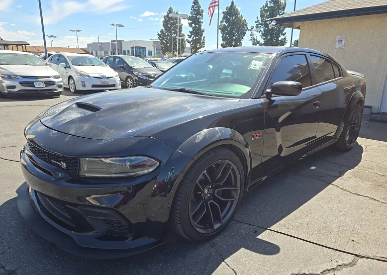 Used 2022 Black Dodge R/T Scat Pack Widebody image 1