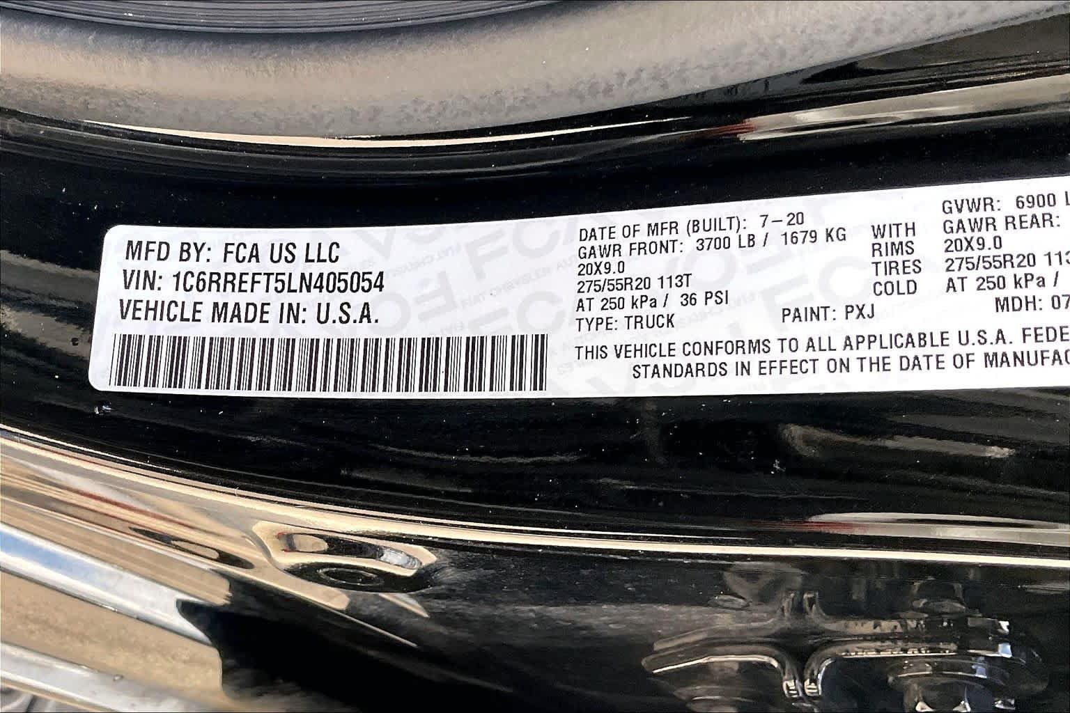 Used 2020 Diamond Black Crystal Pearlcoat Ram Lone Star image 34