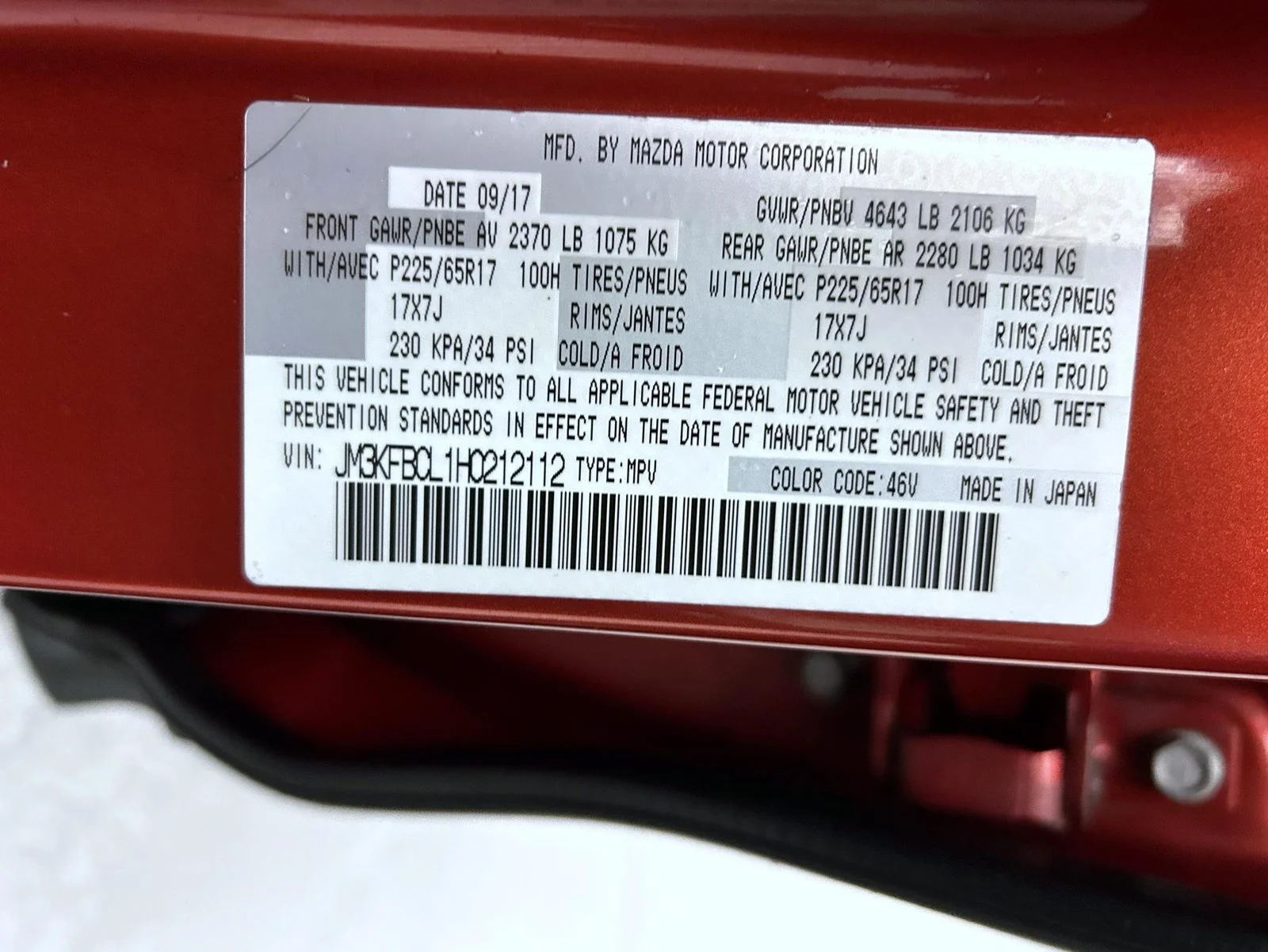 Used 2017 Red Mazda Touring image 25