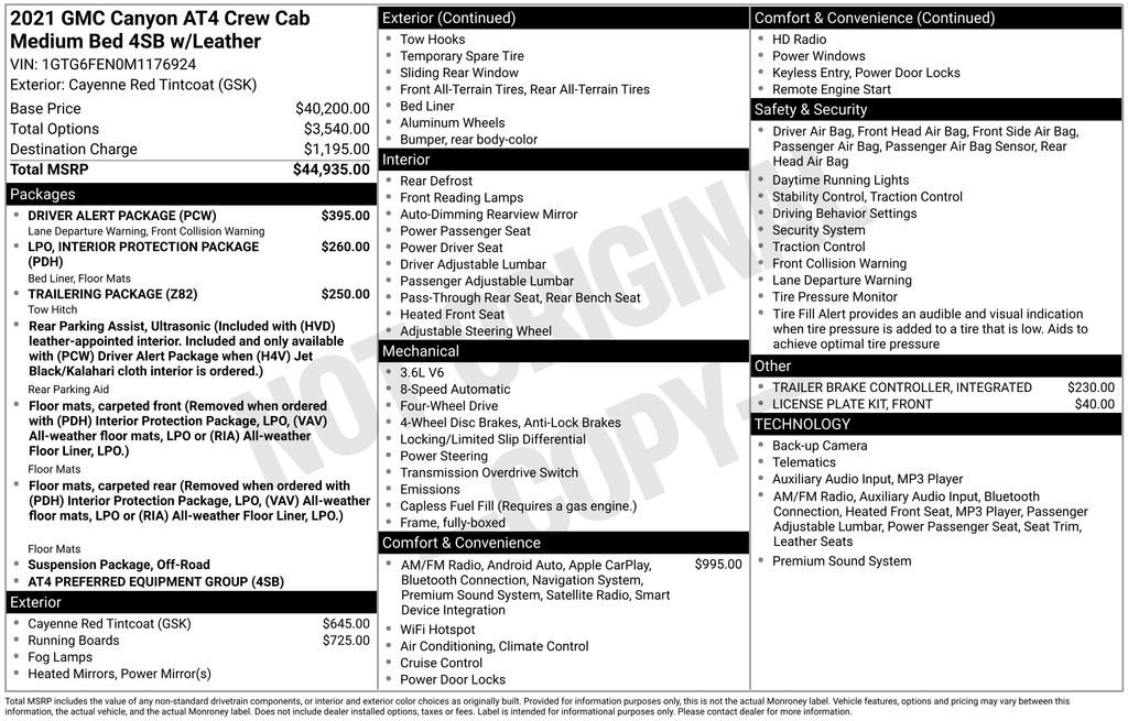 Used 2021 Cayenne Red Tintcoat GMC AT4 - Leather image 46