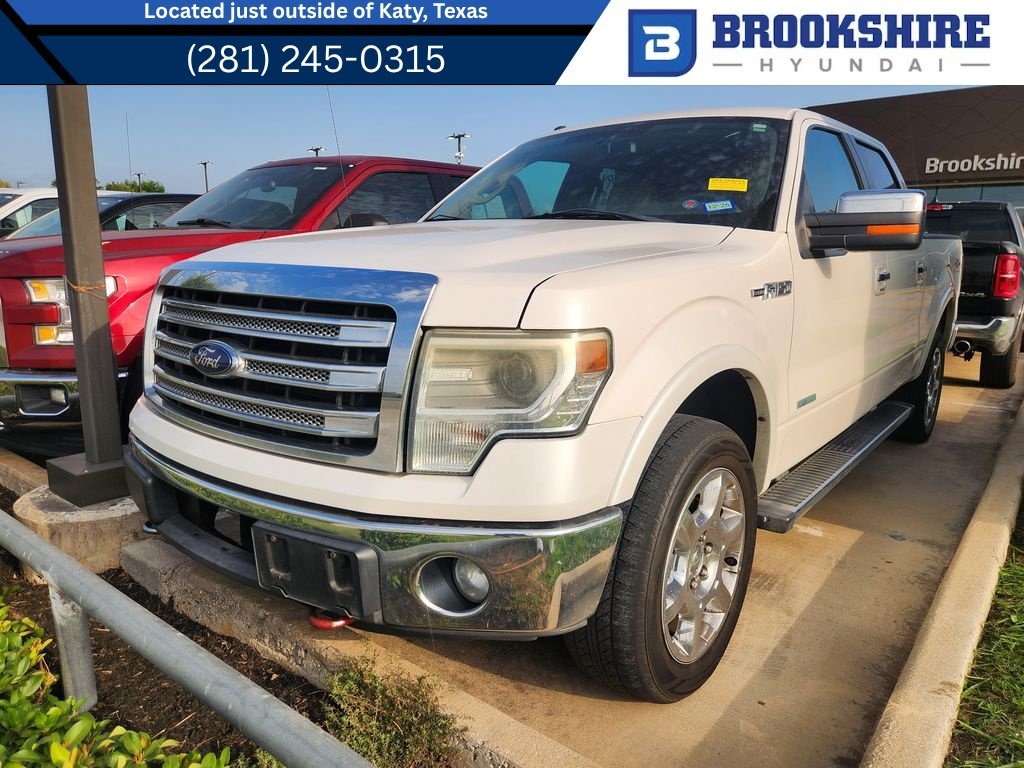 Used 2013 White Platinum Metallic Tri-Coat Ford Lariat image 1