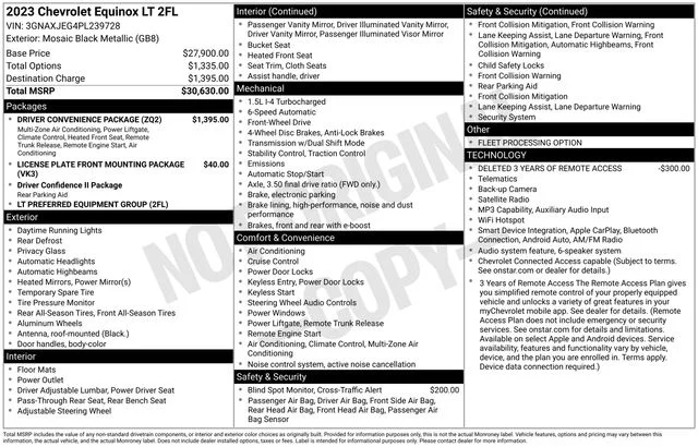 Used 2023 Black Chevrolet LT image 2