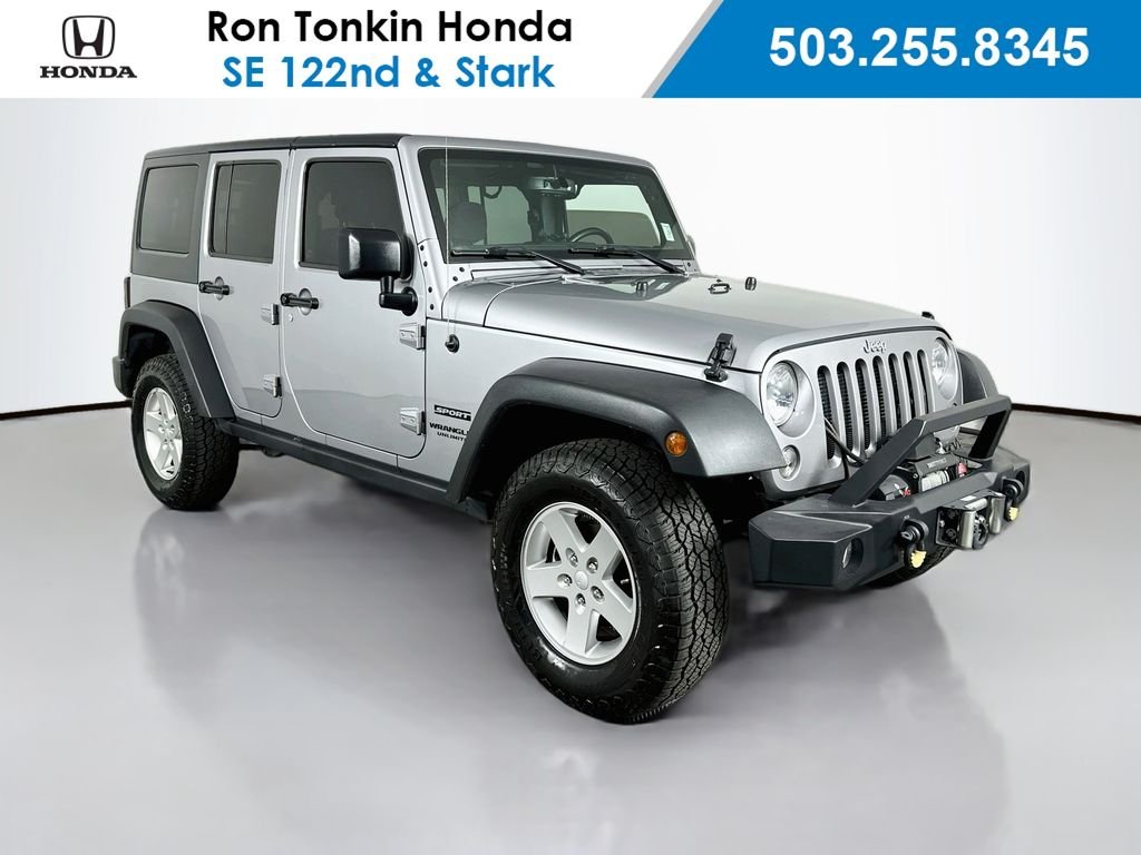 Used 2017 Billet Silver Metallic Clearcoat Jeep Unlimited Sport S image 1