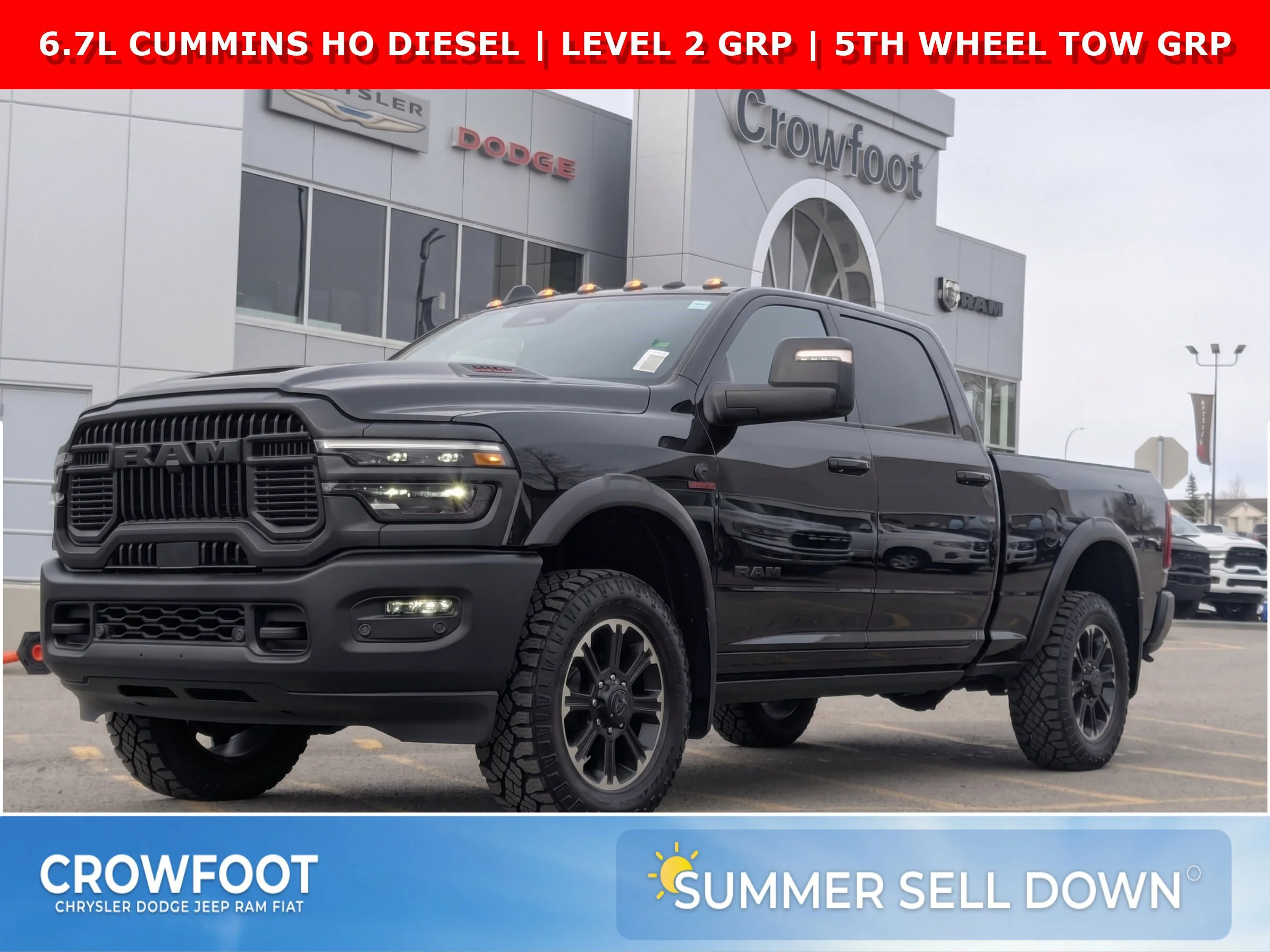 New 2026 Black RAM Rebel - - 6.7L Cummins HO - Rebel Lvl 2 Grp - Rear Air Susp - 5th Wheel/Gooseneck Prep & More image 1