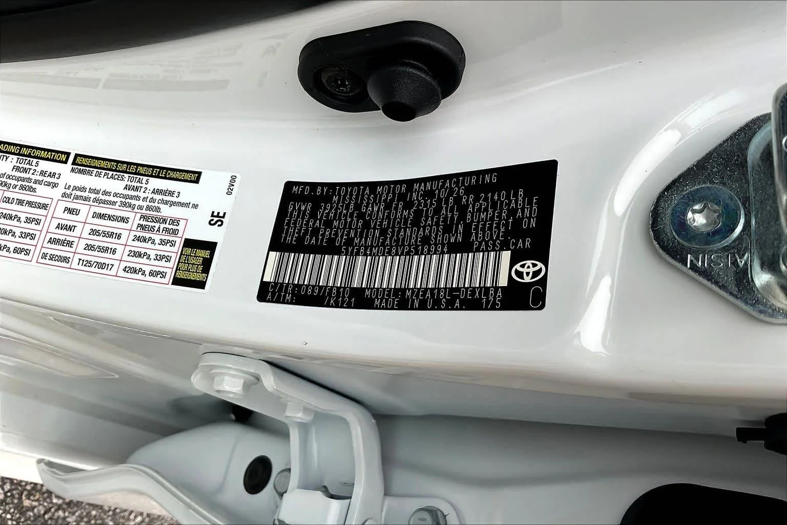 New 2027 Wind Chill Pearl Toyota LE image 19