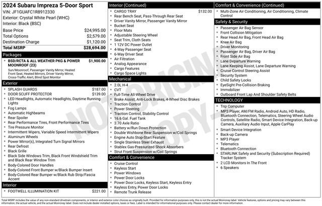 Used 2024 Crystal White Pearl Subaru Sport image 30