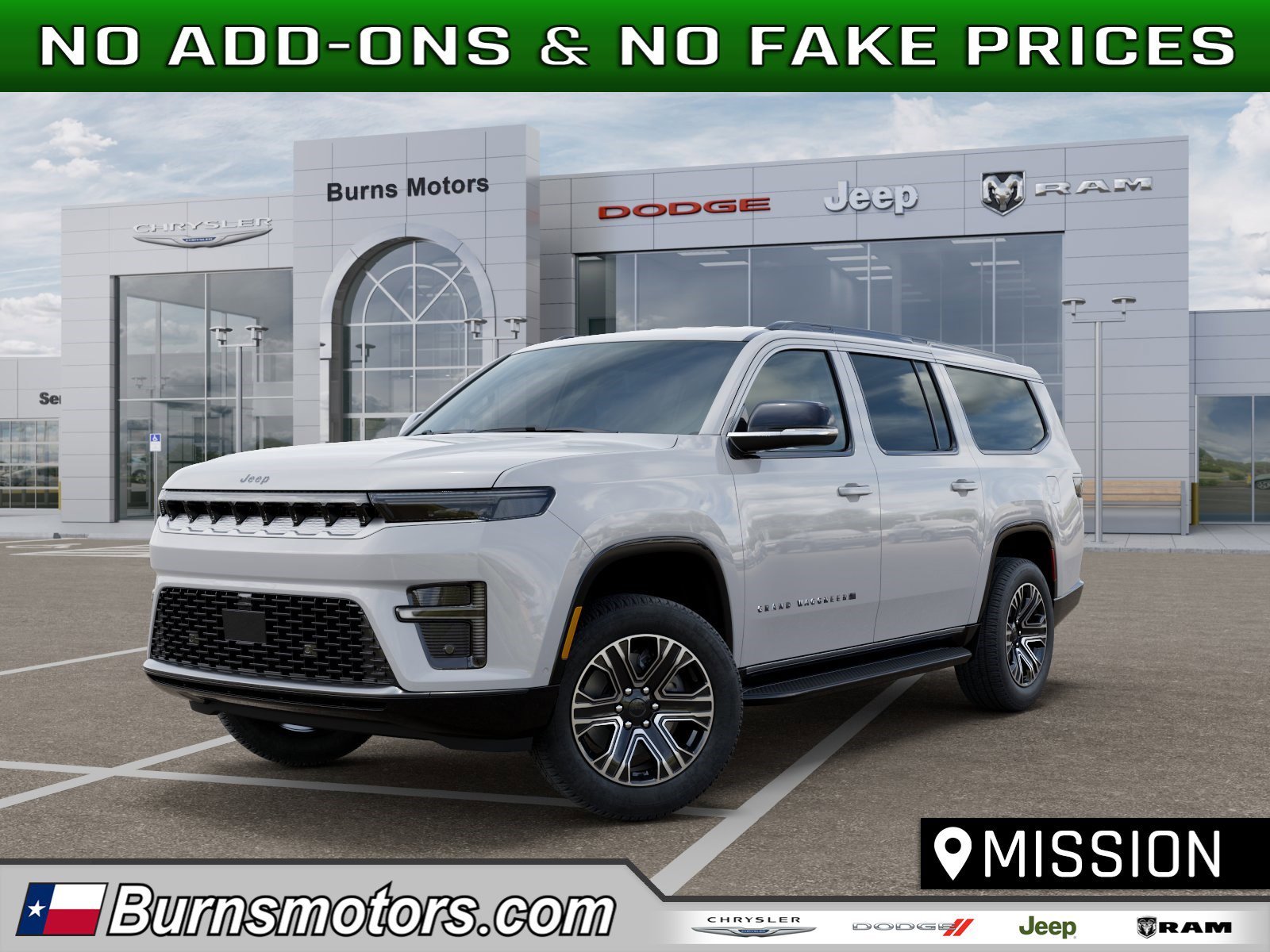 New 2026 Bright White Clear-Coat Exterior Paint Jeep 4x2 image 1