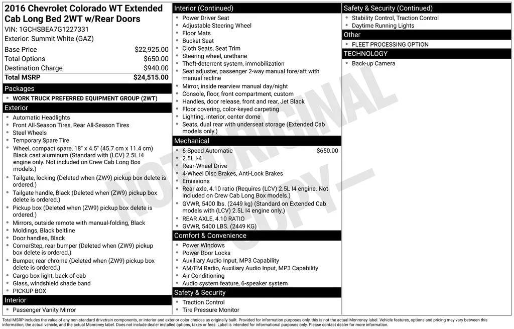 Used 2016 White Chevrolet Work Truck image 6